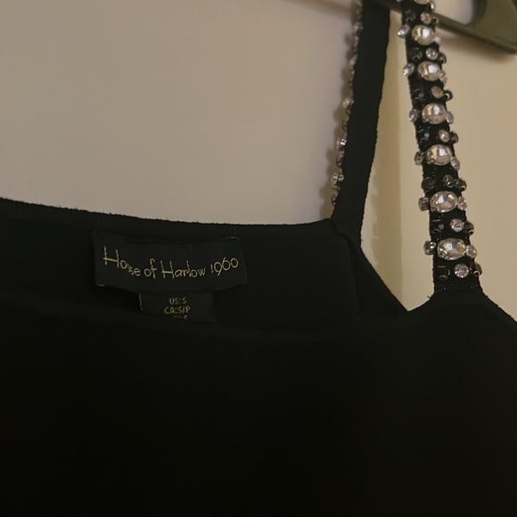 House of Harlow 1960 Black Beaded Strap Tank Top - Picture 4 of 6